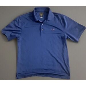 Greg Norman Play Dry Short Sleeve Polo Shirt Blue Embroidered Logo Medium JBHS